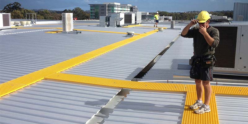 Fiberglass safety grating for solar farm pathways