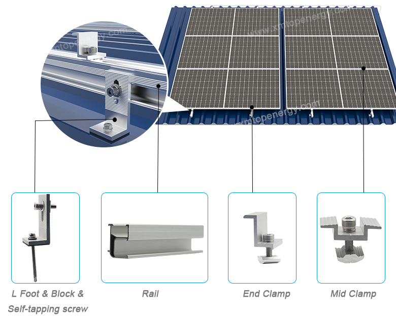 rooftop solar panel mounting structure