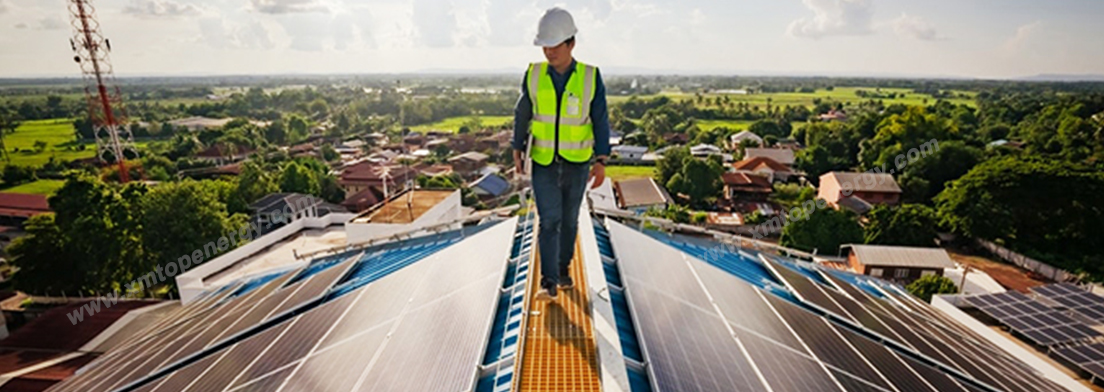 solar rooftop walkway