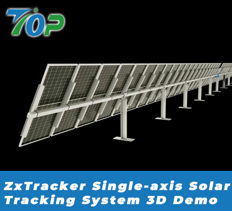 ZxTracker Single-axis Solar Tracking System 3D Demo