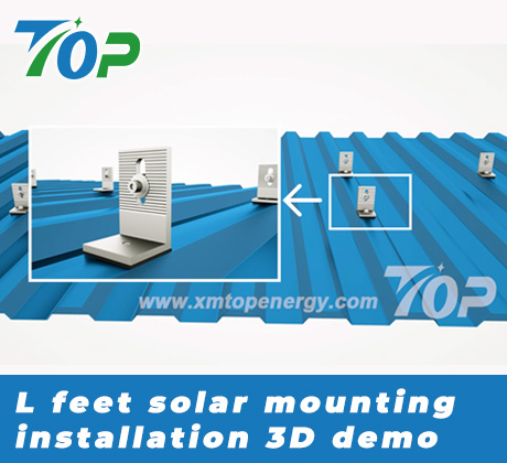 L feet solar mounting installation 3D demo